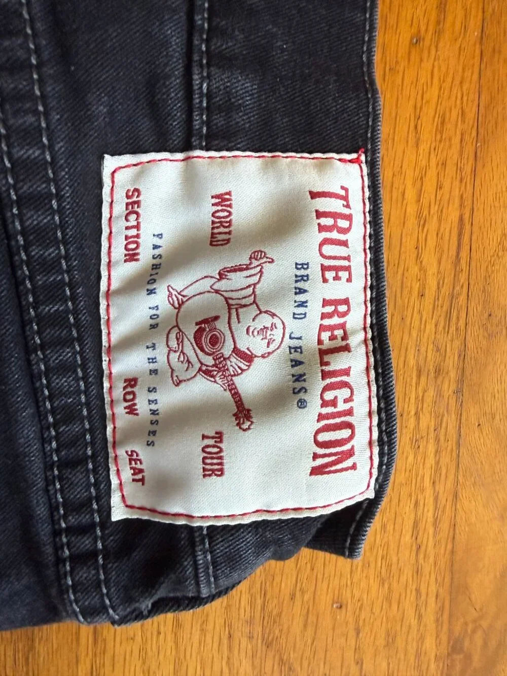 True Religion Ricky Relaxed Straight Denim Shorts - Black Wash, Size 32
